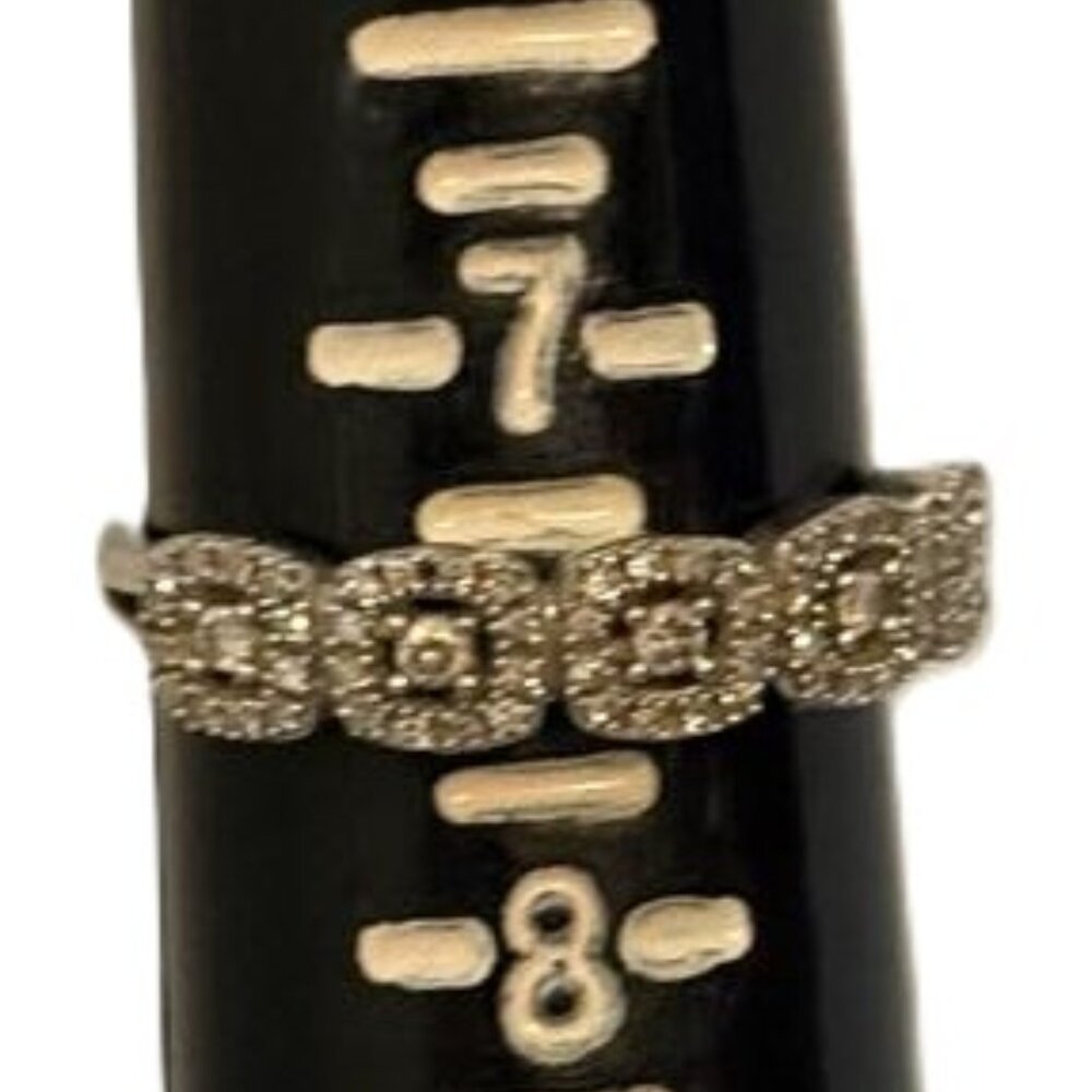 Macy’s Diamond Halo Cluster Ring (1/4 ct. t.w.) in 10k White Gold